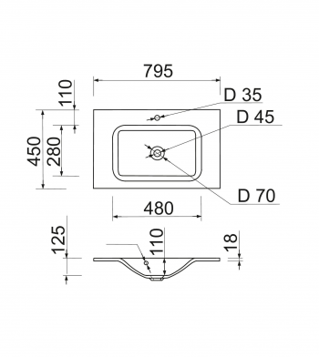 Купить раковину Раковина Adamant Frate 795x450x125мм біла (100002888) | Фото 5