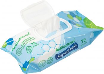 Купить влажные салфетки Серветки вологі Superfresh Antibacterial 72 шт (4823071630510) | Фото 3