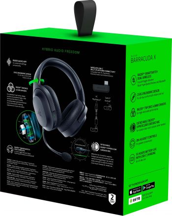 Ігрова гарнітура RAZER Barracuda X 3,5мм/USB/BT/WL Black (RZ04-04430100-R3M1) Ігрова гарнітура RAZER Barracuda X 3,5мм/USB/BT/WL Black (RZ04-04430100-R3M1) | Фото 4