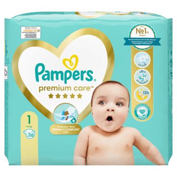 PAMPERS Дитячі підгузки Premium Care Newborn 26 шт (8001841104614) | Фото 2