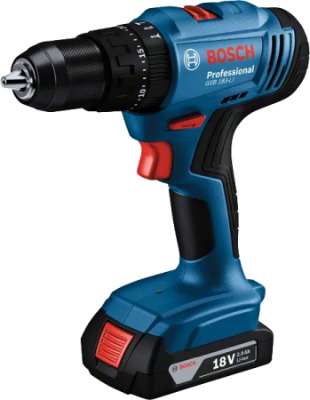 Шуруповерт-дриль ударний акумуляторний BOSCH GSB 183-LI 18В 2х2А·год (0.601.9K9.100) Шуруповерт-дриль ударний акумуляторний BOSCH GSB 183-LI 18В 2х2А·год (0.601.9K9.100) | Фото 2