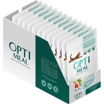 Вологий корм Optimeal для кошенят з куркою 85г | Фото 1