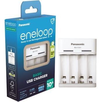 Зарядний пристрій PANASONIC Basic USB Charger, для АА/ААА акумуляторів (BQ-CC61USB) | Фото 3