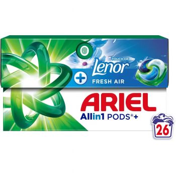Капсули для прання Ariel Pods+ All-in-1 Touch of Lenor 26 шт свіжість Lenor (8700216766043) | Фото 1