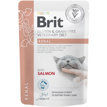 Вологий корм для котів Brit GF Vetetinary Diet Renal з лососем 85г (8595602566709) | Фото 1