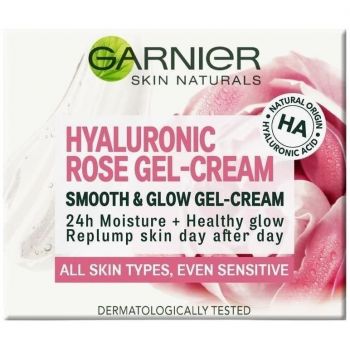 Зволожуючий гель-крем гіалуроновий Garnier Skin Naturals з рожевою водою 50 мл (3600542402385) | Фото 1