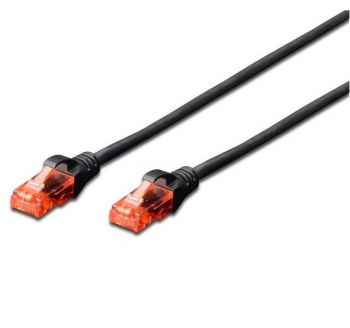 Патч-корд DIGITUS CAT 6 UTP, 3м, AWG 26/7, CCA, PVC, чорний (DK-1612-030/BL) | Фото 1