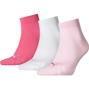 Шкарпетки Puma Unisex Quarter Plain 3P 35-38 3 пари рожеві, білі (906978-09) | Фото 1