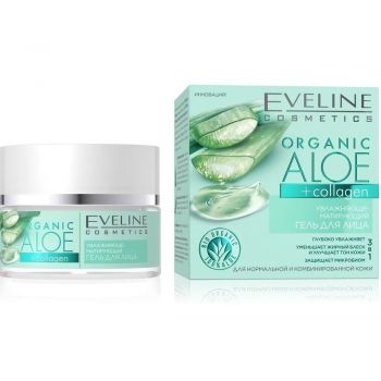 Eveline Cosmetics Зволожуючий гель для нормальної та комбінованої шкіри серії organic aloe+collagen | Фото 4