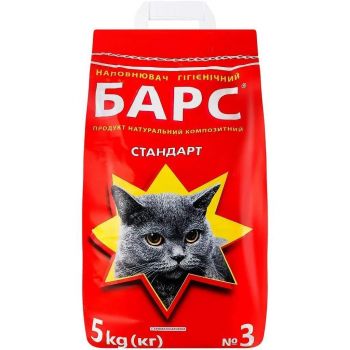 Наповнювач бентонітовий Барс № 3 стандарт 1,5-2,5 мм з ароматом лаванди 5 кг (4820031330022) | Фото 1