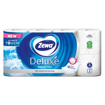 Туалетний папір ZEWA Deluxe Delicate Care, білий, 8 шт (7322541171739) | Фото 1
