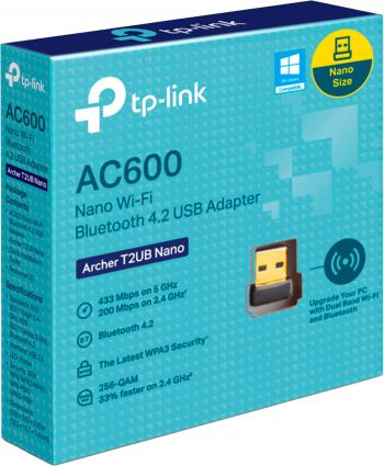 Купить беспроводной адаптер WiFi-адаптер TP-LINK Archer T2UB nano AC600 BT 4.2 USB2.0 nano | Фото 2