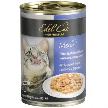 Вологий корм для дорослих котів Edel Cat з лососем та фореллю 400 г(4003024173053) | Фото 1