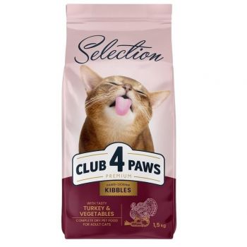 Сухий корм для дорослих котів Club 4 Paws Premium Selection з індичкою та овочами 1,5кг (B4671101) | Фото 1