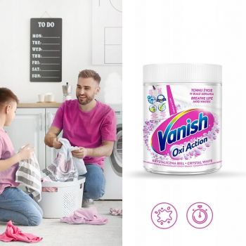 Плямовивідник та відбілювач для тканин VANISH Oxi Action порошкоподібний Кришталева білизна 470г (5900627081732) | Фото 2