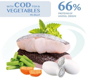 Вологий корм Optimeal для дорослих котів з тріскою та овочами в желе 4*85г | Фото 8