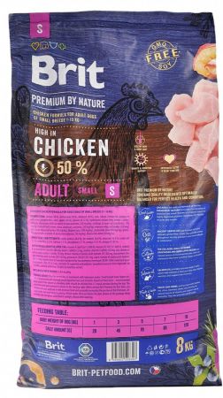 Сухий корм для дорослих собак дрібних порід Brit Premium Adult S зі смаком курки 8 кг (8595602526307) | Фото 3