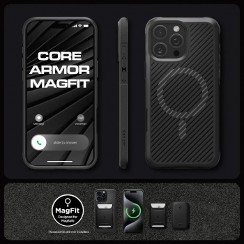 Чохол Spigen для APPLE iPhone 16 Pro Max, Core Armor MagFit, Matte Black (ACS08024) Чохол Spigen для APPLE iPhone 16 Pro Max, Core Armor MagFit, Matte Black (ACS08024) | Фото 15