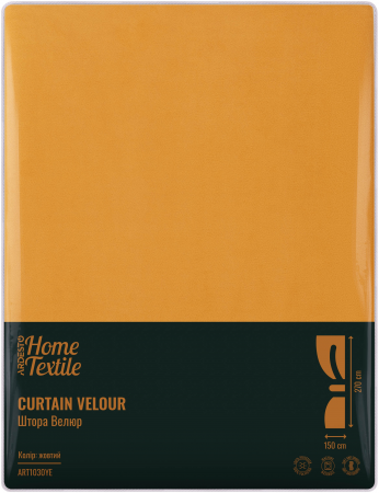Штора ARDESTO 150х270см, велюр, 100% поліестер, жовтий (ART1030YE) | Фото 5