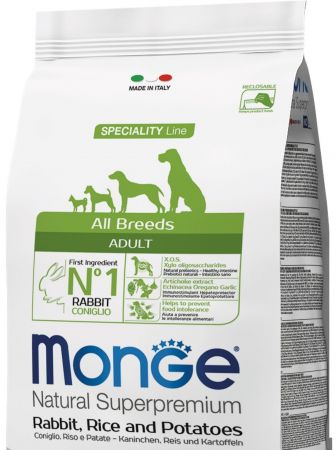 Monge Dog All breeds Adult зі смаком кролика, рису та картоплі 2,5 кг (8009470011143) Monge Dog All breeds Adult зі смаком кролика, рису та картоплі 2,5 кг (8009470011143) | Фото 3