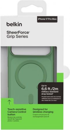 Чохол BELKIN для APPLE iPhone 17 Pro Max Magnetic Protective Grip Pistachio Green (MSA036HQSE) Чохол BELKIN для APPLE iPhone 17 Pro Max Magnetic Protective Grip Pistachio Green (MSA036HQSE) | Фото 3