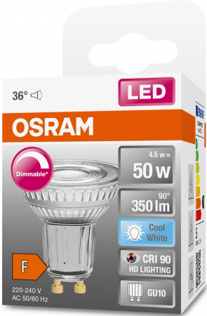Лампа OSRAM LED GU10 4.5Вт 4000К 350Лм PAR1650 STAR (4058075798120) | Фото 3