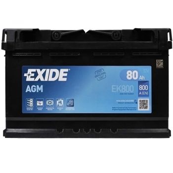 Автомобільний акумулятор Exide 80Ah-12v AGM, R+, EN800 (52371131557) (EK800) | Фото 1
