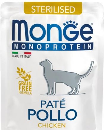 Паштет для стерилізованих кішок Monge Cat Monoprotein Sterilised курка 85 г (8009470013710) | Фото 3