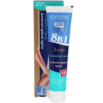 Eveline Cosmetics Крем для депіляції ультрашвидкий Q10+R 8 в 1, 125 мл (5907609313133) | Фото 1