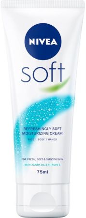 Зволожуючий крем NIVEA Soft для обличчя рук та тіла 75 мл (4006000009599) | Фото 1