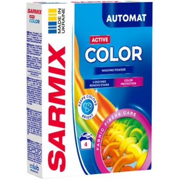 Пральний порошок Sarmix Active Color для всіх типів прання 300 г (4820268104212) | Фото 3