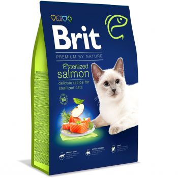 Сухий корм для стерилізованих котів Brit Premium by Nature Cat Sterilized Salmon з лососем 8 кг(8595602553259) | Фото 1