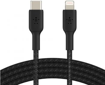 BELKIN USB-С - Lightning, BRAIDED, 1m, black (CAA004BT1MBK) | Фото 1
