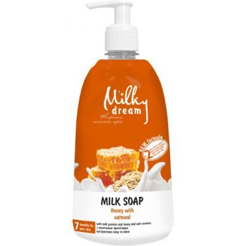 Крем-мило рідке Milky Dream Мед і вівсяні пластівці 1 л (4820205300028) | Фото 1