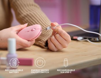 Миша TRUST Puck Rechargeable Ultra-Thin BT WL Silent Pink (24125_TRUST) Миша TRUST Puck Rechargeable Ultra-Thin BT WL Silent Pink (24125_TRUST) | Фото 10