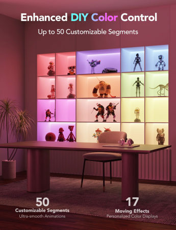 Стрічка світлодіодна розумна Govee H61E1 RGBICW LED Strip Lights, 5м, білий (H61E13D2) | Фото 5