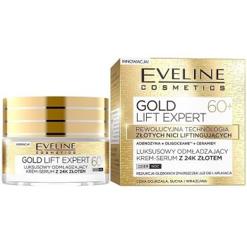 Купить крем для лица Eveline Cosmetics Gold lift expert омолоджуючий крем-сироватка  60+50 мл (5901761941951) | Фото 1
