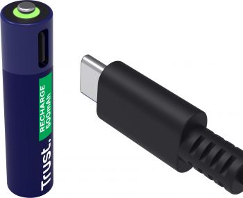 Акумулятор TRUST AAА 500 mAh, Type-C, 4 шт, Blue (25671_TRUST) | Фото 2