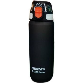 Пляшка для води ARDESTO Matte 800мл, пластик, чорний (AR2281ML) | Фото 1
