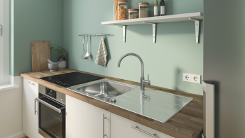 Купить смеситель для мойки Змішувач для кухні Grohe QuickFix Start Classic, довж.виливу - 223мм, поворотний, 1важіль, хром | Фото 3