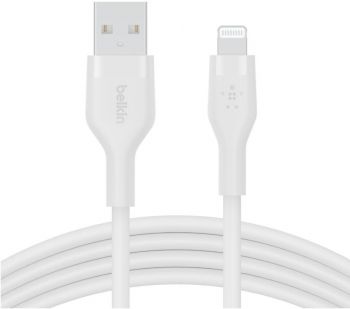 Belkin USB-A - Lightning, SILICONE, 1m, white (CAA008BT1MWH) | Фото 4