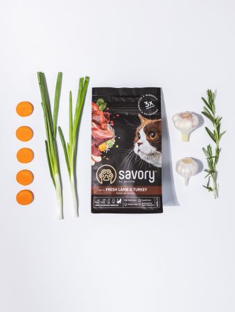 Сухий корм для кішок з чутливим травленням Savory зі свіжим м'ясом ягняти та індички 400 г (4820232630075) | Фото 4