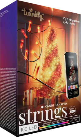 Smart LED Гірлянда Twinkly Strings USB 100 Candle-shaped RGB LEDs, Green Wire, USB-C (TWKC100RGB-G) | Фото 11