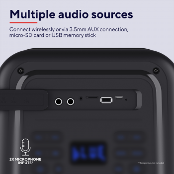 Портативна акустична система Trust Azura 50Вт, 1.0, ВТ 5.2, TWS, MP3, IPX4, RGB, Чорний | Фото 15