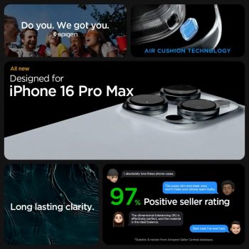 Чохол Spigen для APPLE iPhone 16 Pro Max, Ultra Hybrid, Matte Black (ACS07996) | Фото 13