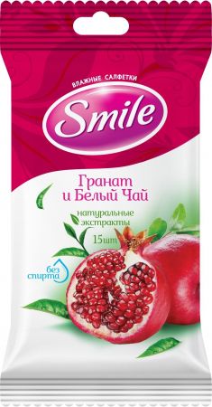 Серветки вологі Smile Daily Гранат 15 шт (4820048481977) | Фото 2