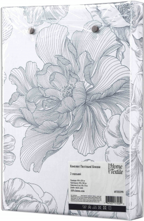 Набір постільної білизни 2,0сп ARDESTO Gloria, 200х220см, сатин, піони, синій (ART2022PD) | Фото 3