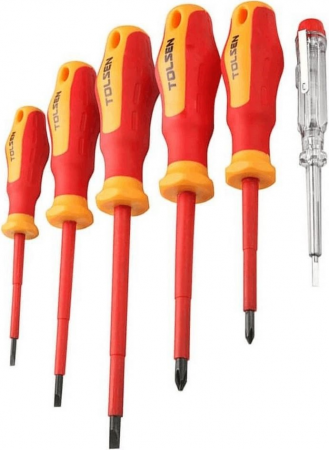 Набір викруток TOLSEN VDE 6шт, діалектричні, PH, PZ, CrV (38013) Набір викруток TOLSEN VDE 6шт, діалектричні, PH, PZ, CrV (38013) | Фото 2