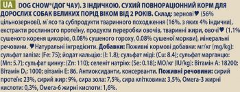 Сухий корм собак великих порід Dog Chow Adult Large Breed з індичкою, 14 кг (7613034487926) Сухий корм собак великих порід Dog Chow Adult Large Breed з індичкою, 14 кг (7613034487926) | Фото 7