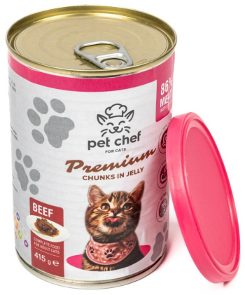 Вологий корм для котів Pet Chef з Яловичиною 415 г (4820255193588) | Фото 4